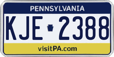 PA license plate KJE2388