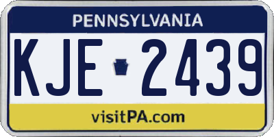 PA license plate KJE2439