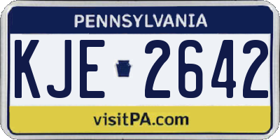 PA license plate KJE2642