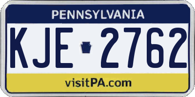 PA license plate KJE2762