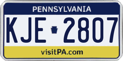 PA license plate KJE2807