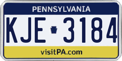 PA license plate KJE3184