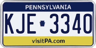 PA license plate KJE3340