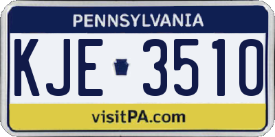 PA license plate KJE3510