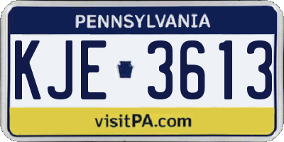 PA license plate KJE3613