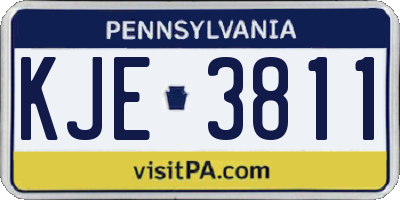 PA license plate KJE3811