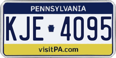 PA license plate KJE4095