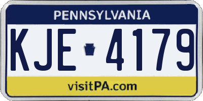PA license plate KJE4179