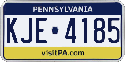PA license plate KJE4185