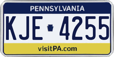 PA license plate KJE4255