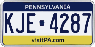 PA license plate KJE4287