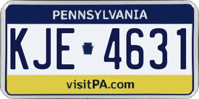 PA license plate KJE4631