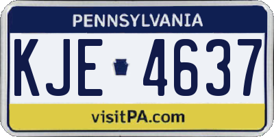 PA license plate KJE4637