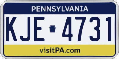 PA license plate KJE4731