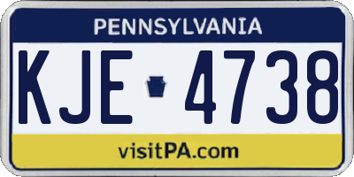PA license plate KJE4738