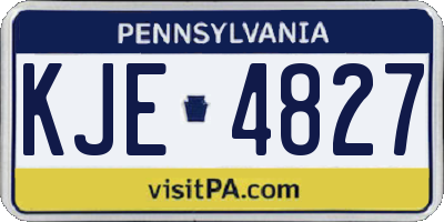 PA license plate KJE4827