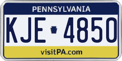 PA license plate KJE4850