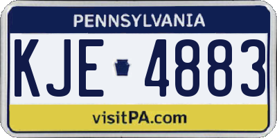 PA license plate KJE4883