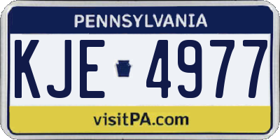 PA license plate KJE4977