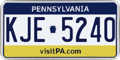 PA license plate KJE5240