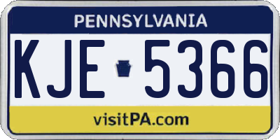 PA license plate KJE5366