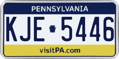 PA license plate KJE5446
