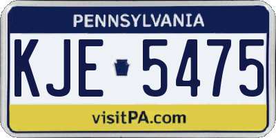 PA license plate KJE5475