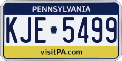 PA license plate KJE5499