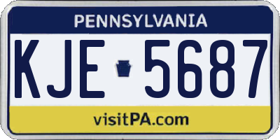 PA license plate KJE5687