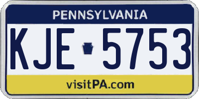 PA license plate KJE5753