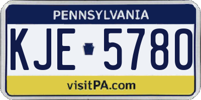 PA license plate KJE5780