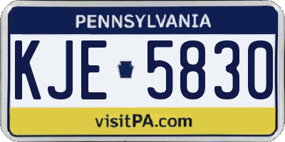 PA license plate KJE5830