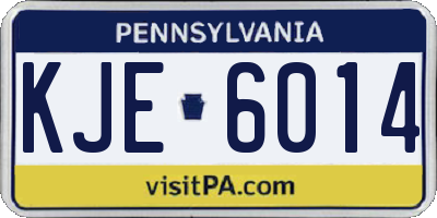 PA license plate KJE6014