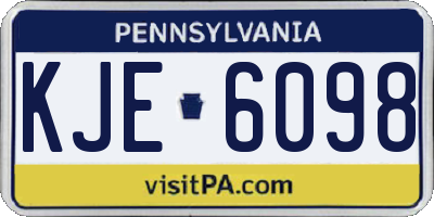 PA license plate KJE6098