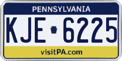 PA license plate KJE6225