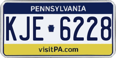 PA license plate KJE6228