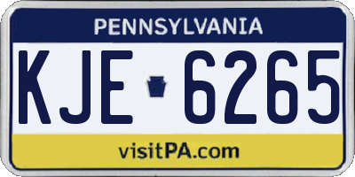PA license plate KJE6265