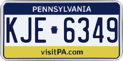 PA license plate KJE6349