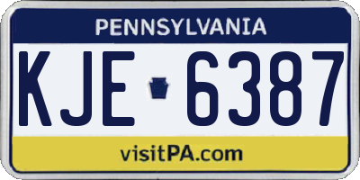 PA license plate KJE6387