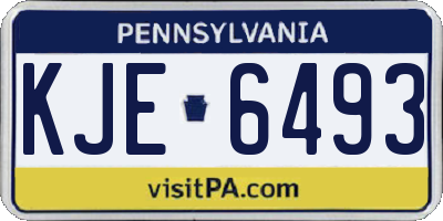 PA license plate KJE6493