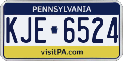 PA license plate KJE6524