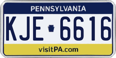 PA license plate KJE6616