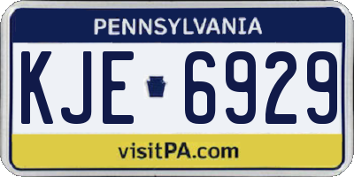 PA license plate KJE6929