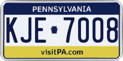 PA license plate KJE7008
