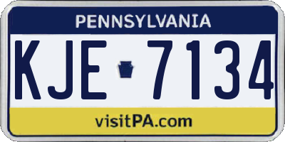 PA license plate KJE7134