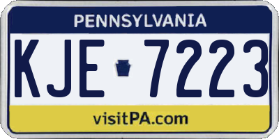 PA license plate KJE7223