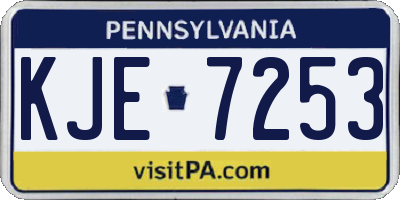 PA license plate KJE7253