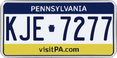 PA license plate KJE7277