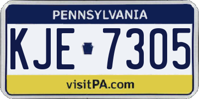 PA license plate KJE7305