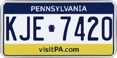 PA license plate KJE7420